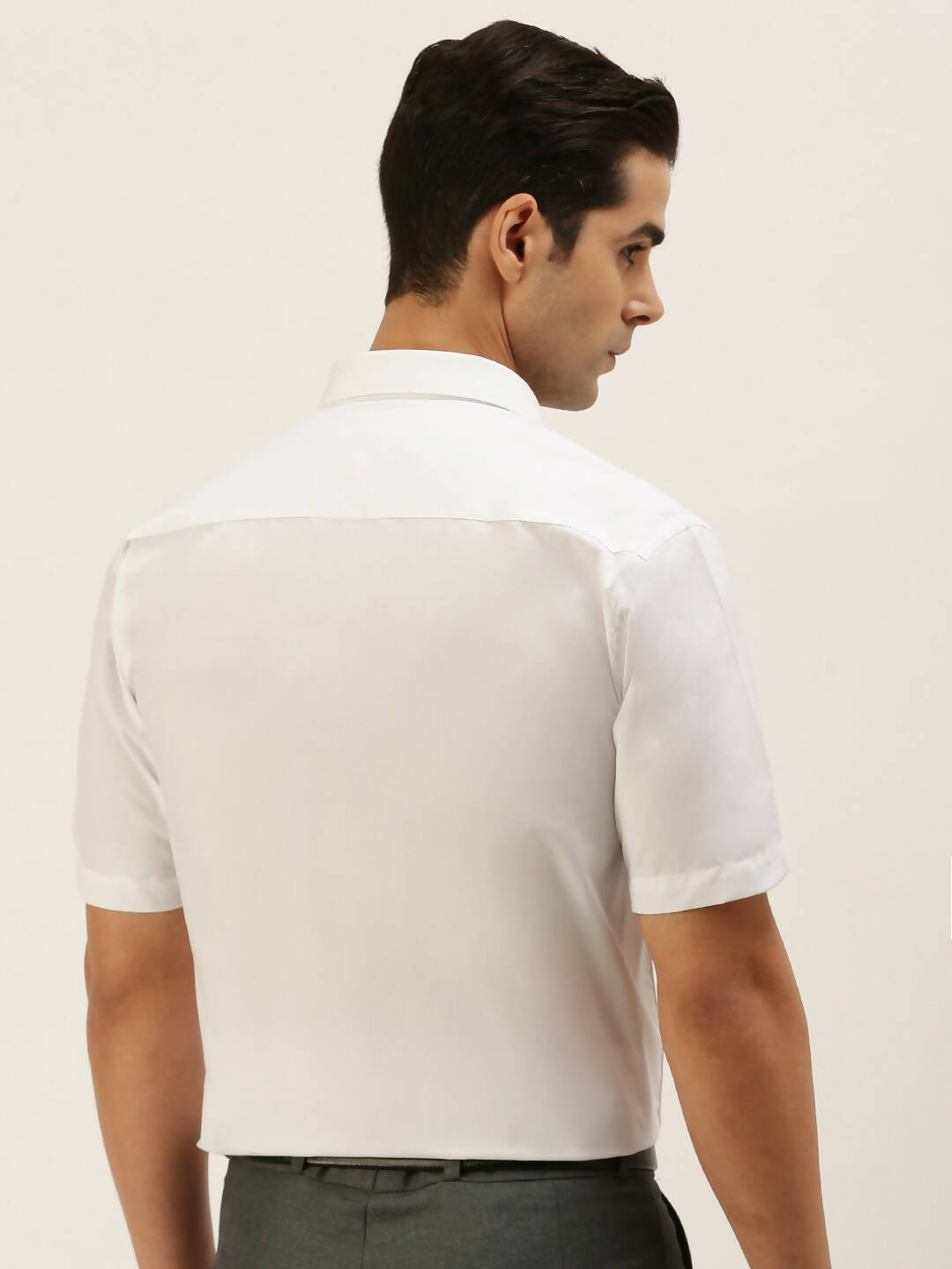 Ramraj Cotton Mens Half Sleeve Formal 100 % Cotton White Shirt | Grocsy
