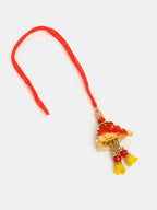 NVR Women Set of 2 Red Beaded Lumba Rakhi With Roli Chawal & Chocolate | Grocsy