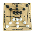 Kraftsman Nine Men's Morris | Navakankari | Daadi | Mills Travel Board Game | Grocsy