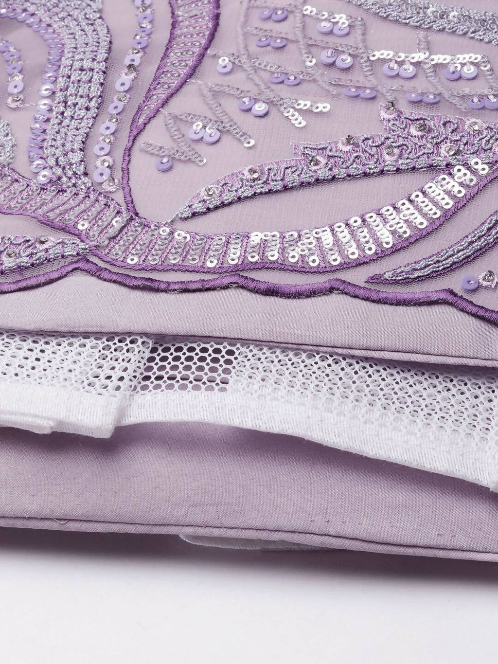House of Panchhi Lavender Net Sequins and Zarkan embroidery Lehenga choli & Dupatta | Grocsy