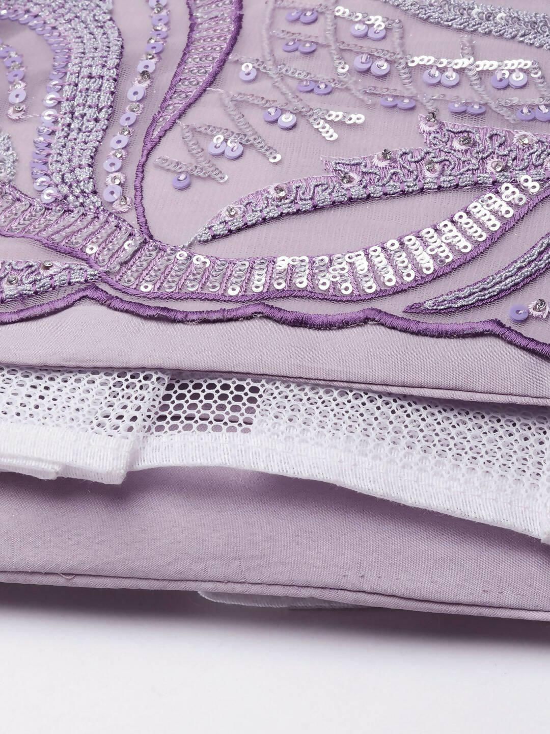 House of Panchhi Lavender Net Sequins and Zarkan embroidery Lehenga choli & Dupatta | Grocsy