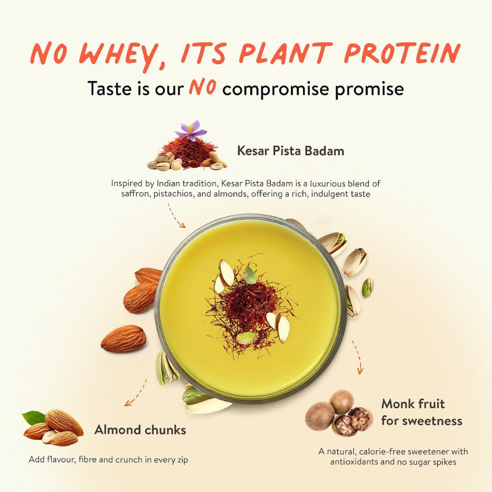 Happy Cultures 26g Tastiest Plant Protein| Kesar Badam Pista | Grocsy