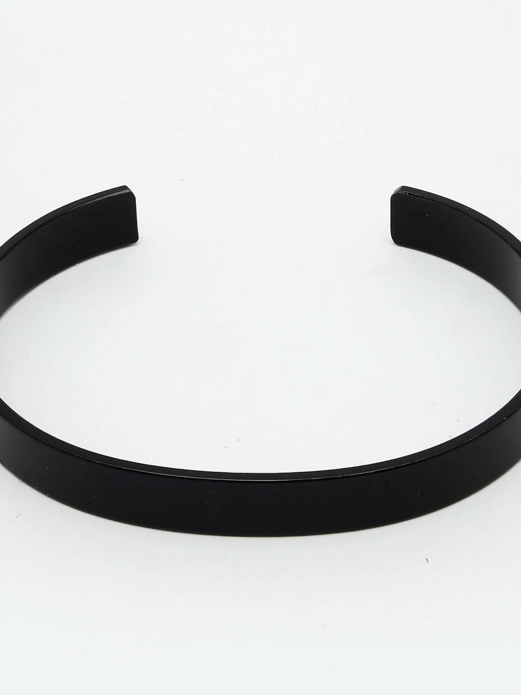 NVR Men Black Rhodium-Plated Stainless Steel Cuff Bracelet