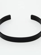 NVR Men Black Rhodium-Plated Stainless Steel Cuff Bracelet