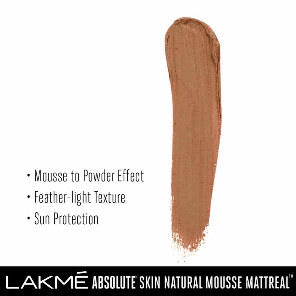 Lakme Absolute Skin Natural Mousse Mattreal Foundation - Rick Walnut | Grocsy