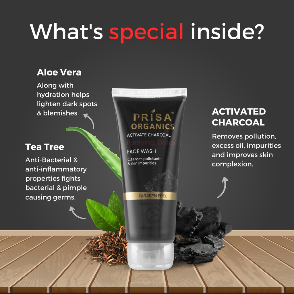 Prisa Organics Activated Charcoal Purifying Face Wash | Grocsy
