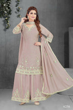 Joban Fashion Chinon Silk Dusty Peach Color Kurta Set | Grocsy