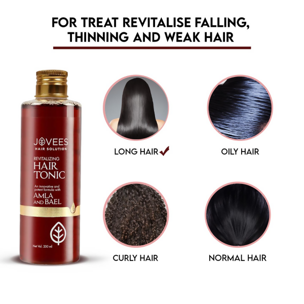 Jovees Revitalising Amla & Bael Hair Tonic For Long, Strong & Thick Hair | Grocsy