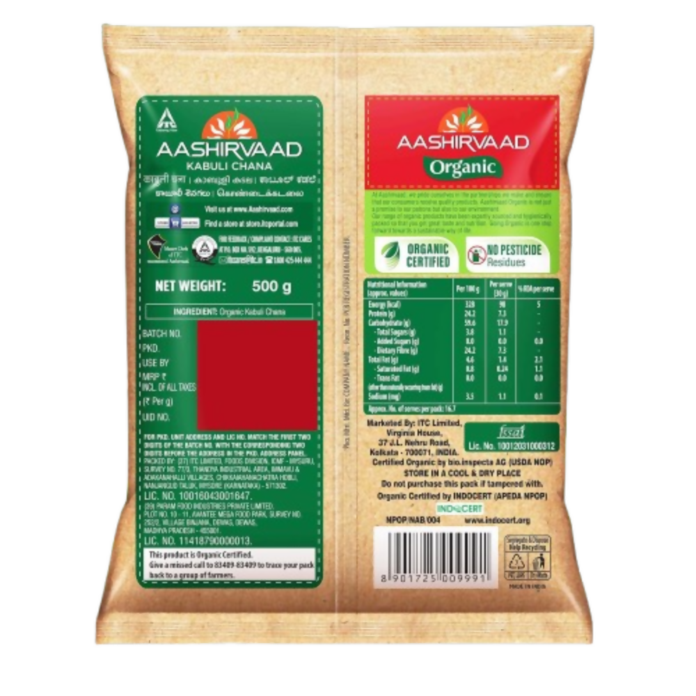 Aashirvaad Organic Kabuli Chana | Grocsy