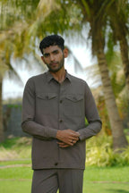 Azure Brown Shacket by Hilo Design | Grocsy