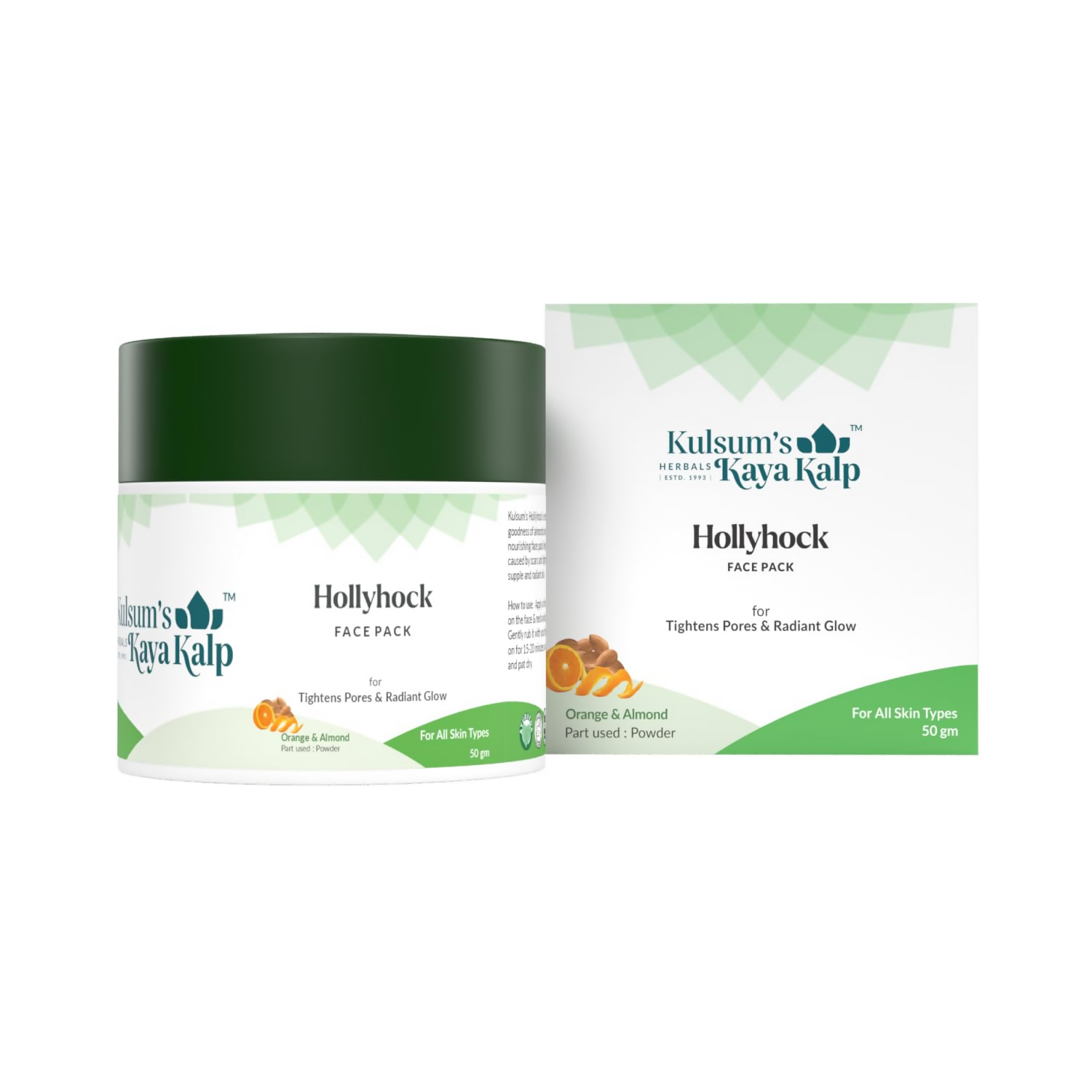 Kulsum's Kaya Kalp Hollyhock Face Pack For Tightens Pores & Radiant Glow | Grocsy