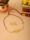 Ruby Raang Golden Traditional Choker with Studs | Grocsy