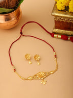 Ruby Raang Golden Traditional Choker with Studs | Grocsy