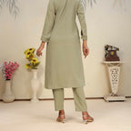 Jyoti Fashion Women's Olive Rinkal Cotton Plain with Side Pocket Kurtis & Sets | Grocsy