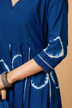 Joban Fashion Blue Tie & Dye Cotton Suit Set | Grocsy