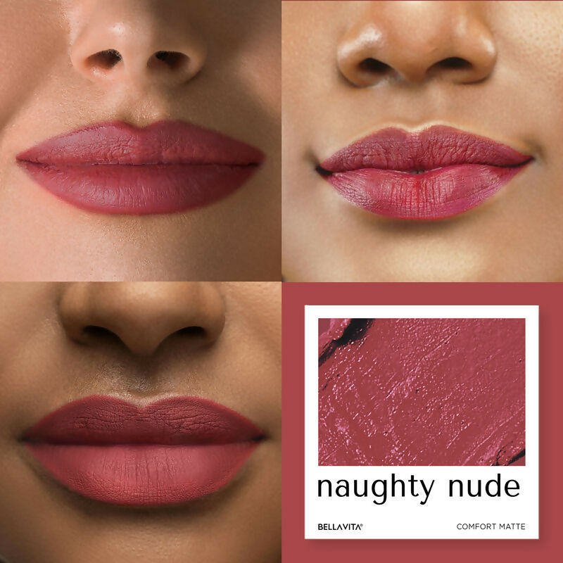 Bella Vita Organic Comfort Matte Bullet Lipstick - Naughty Nude | Grocsy