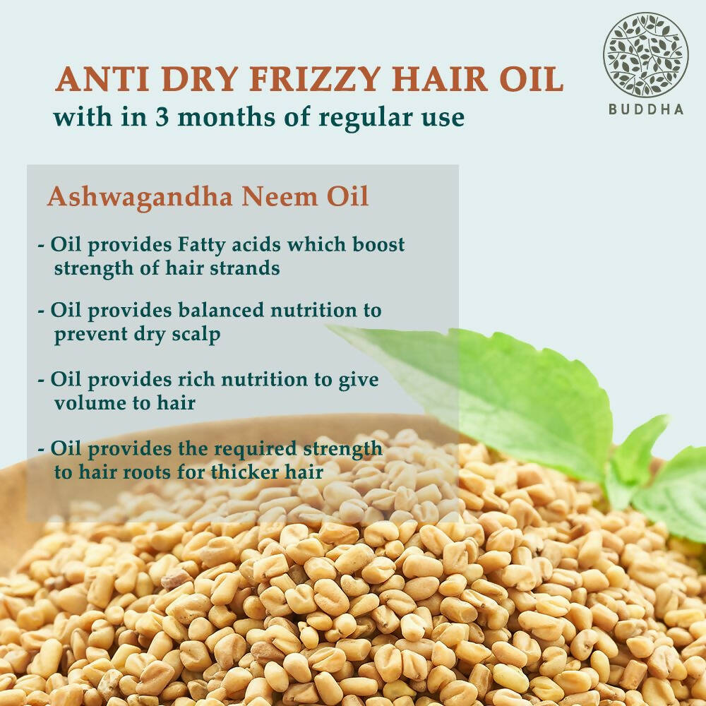Buddha Natural Anti Dry Frizzy Hair Oil - For Instant Shine, Smoothness & Soft Hair | Grocsy