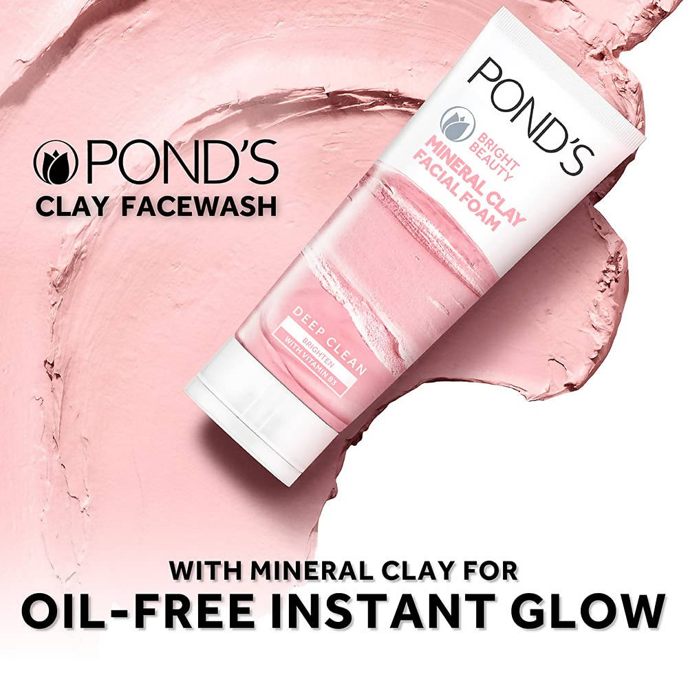 Ponds Bright Beauty Mineral Clay Facial Foam | Grocsy