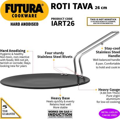 Hawkins Futura Hard Anodised Roti Tava 26 cm Diameter (IART26) | Grocsy