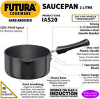 Hawkins Futura Hard Anodised Sauce Pan 18 cm Diameter 2 L (IAS20) | Grocsy