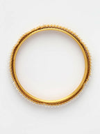NVR Women's Set of 4 Gold-Polished Pearl Handcrafted Traditional Bangles | Grocsy