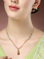 NVR Women's Multicolor Gold-Polished Minimal Chain | Grocsy