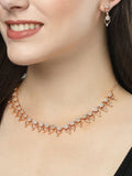 NVR Women's Gold-Polished American Diamond-Studded Handcrafted Jewellery Set | Grocsy