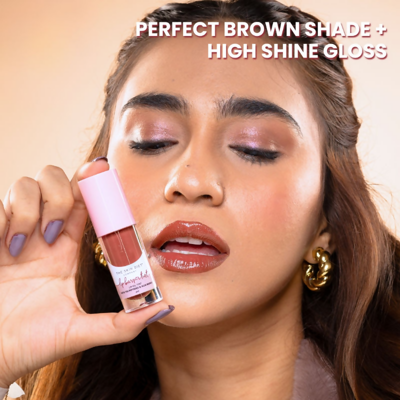 The Skin Diet Company Lip Barrier Tint High Shine Gloss Oil - Fall Brown | Grocsy