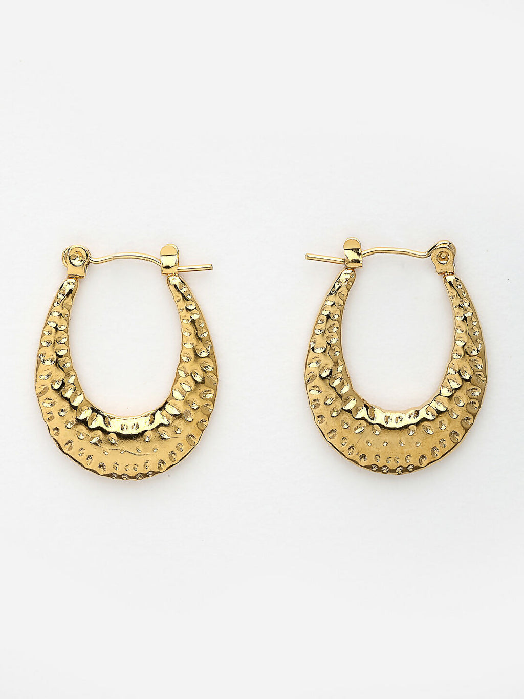 NVR Women's Gold-Polished Contemporary Hoop Earrings | Grocsy