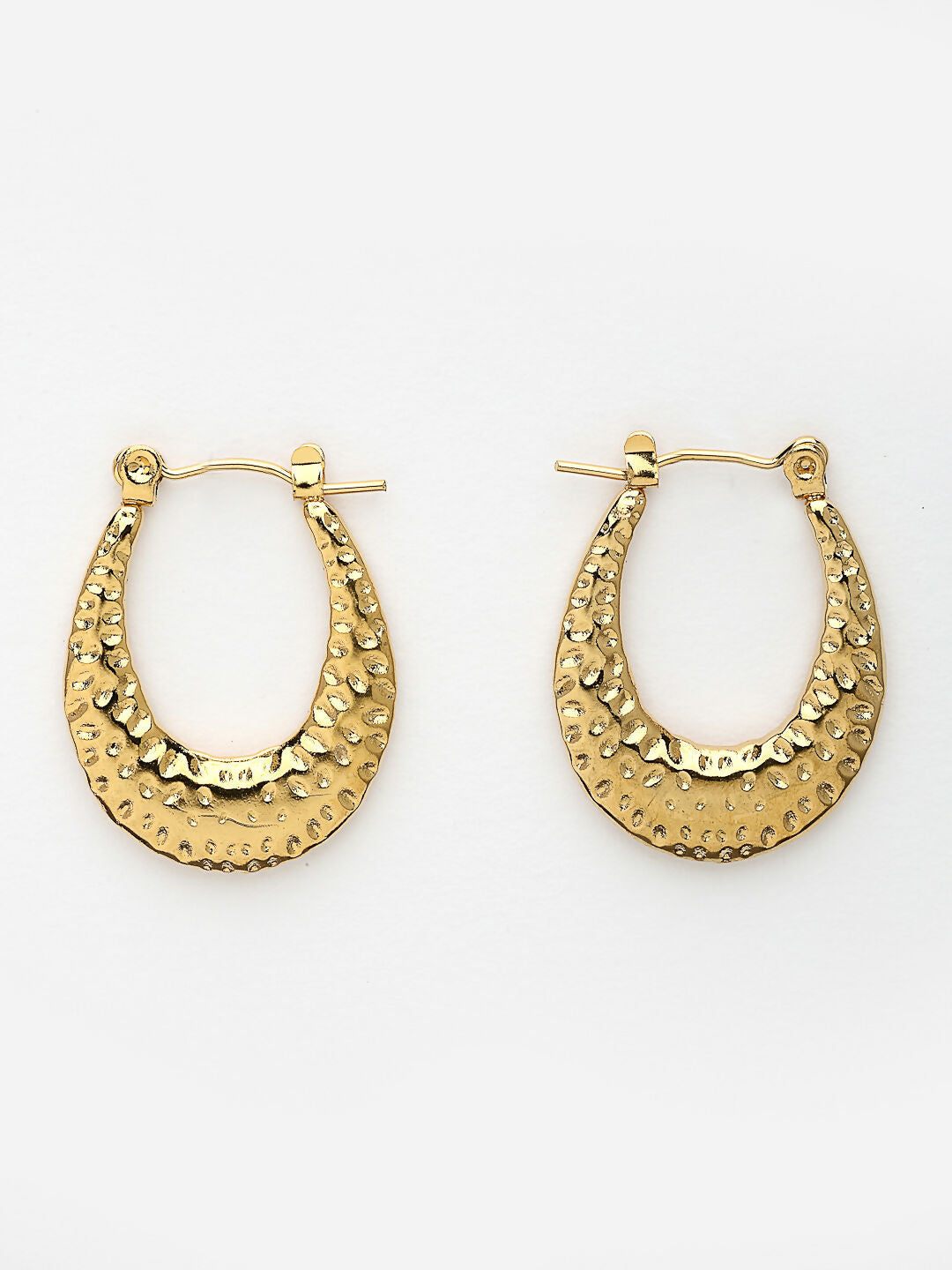 NVR Women's Gold-Polished Contemporary Hoop Earrings | Grocsy