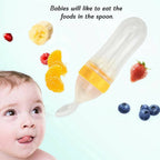 Safe-O-Kid Easy Squeezy Silicone Food Feeder Spoon (Soft Tip) Bottle- Yellow- 90mL | Grocsy