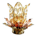 Puja N Pujari Brass Lotus Shape Crystal Akhand Diya | Grocsy