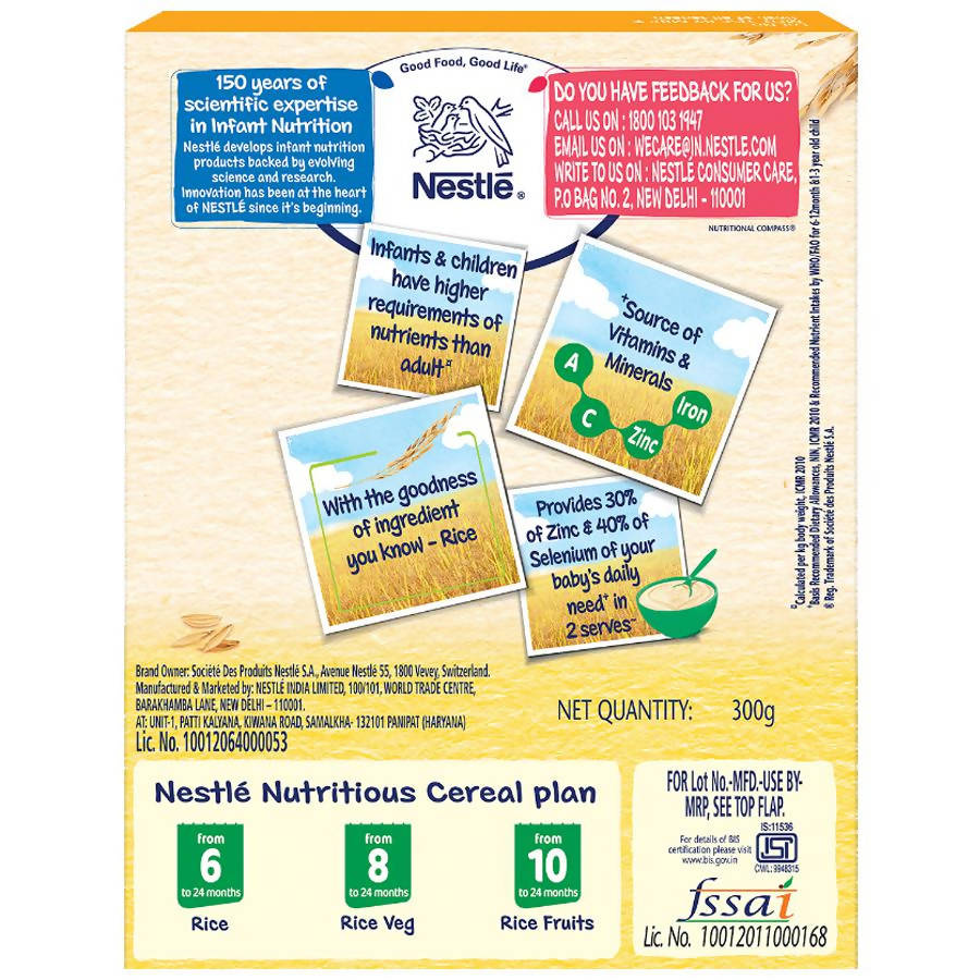 Nestle Nestum Baby Cereal - Rice, From 6-24 Months | Grocsy