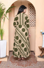 Miravan Women'S Polka Dot Printed Pure Cotton Anarkali Kurta With Dupatta | Grocsy