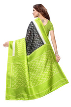 Vamika Mehandi Green Kalamkari With Jhalar Khadi Silk Saree | Grocsy