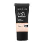 Swiss Beauty Matte Maxx Cover Foundation with Hyaluronic Acid & Vitamin E - 1 Fair Warm | Grocsy