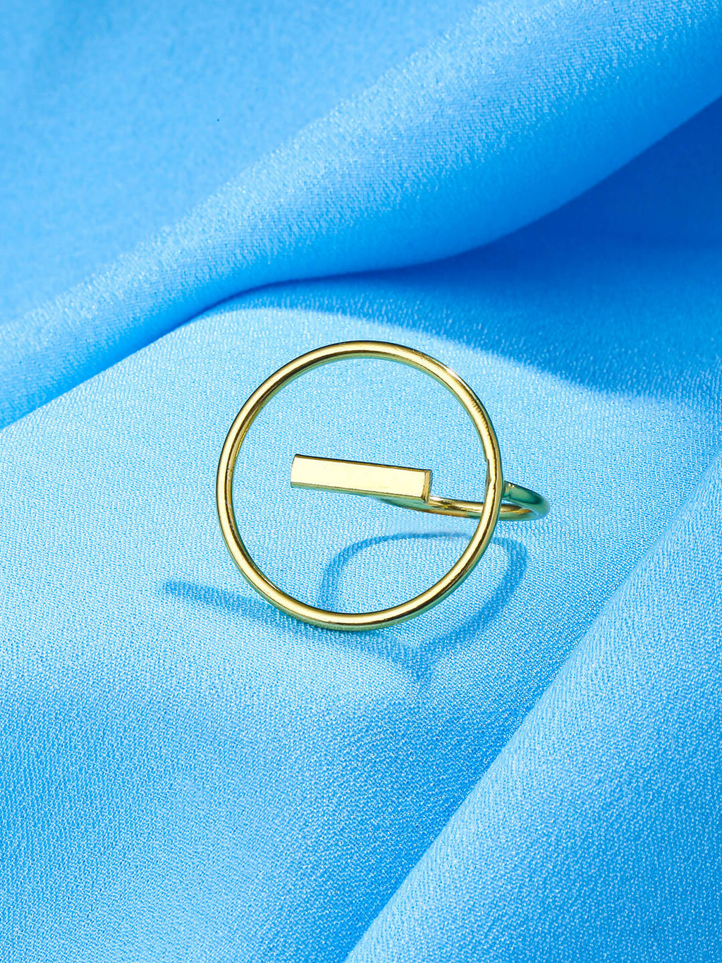 NVR Women Gold-Polished Adjustable Finger Ring | Grocsy