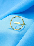 NVR Women Gold-Polished Adjustable Finger Ring | Grocsy