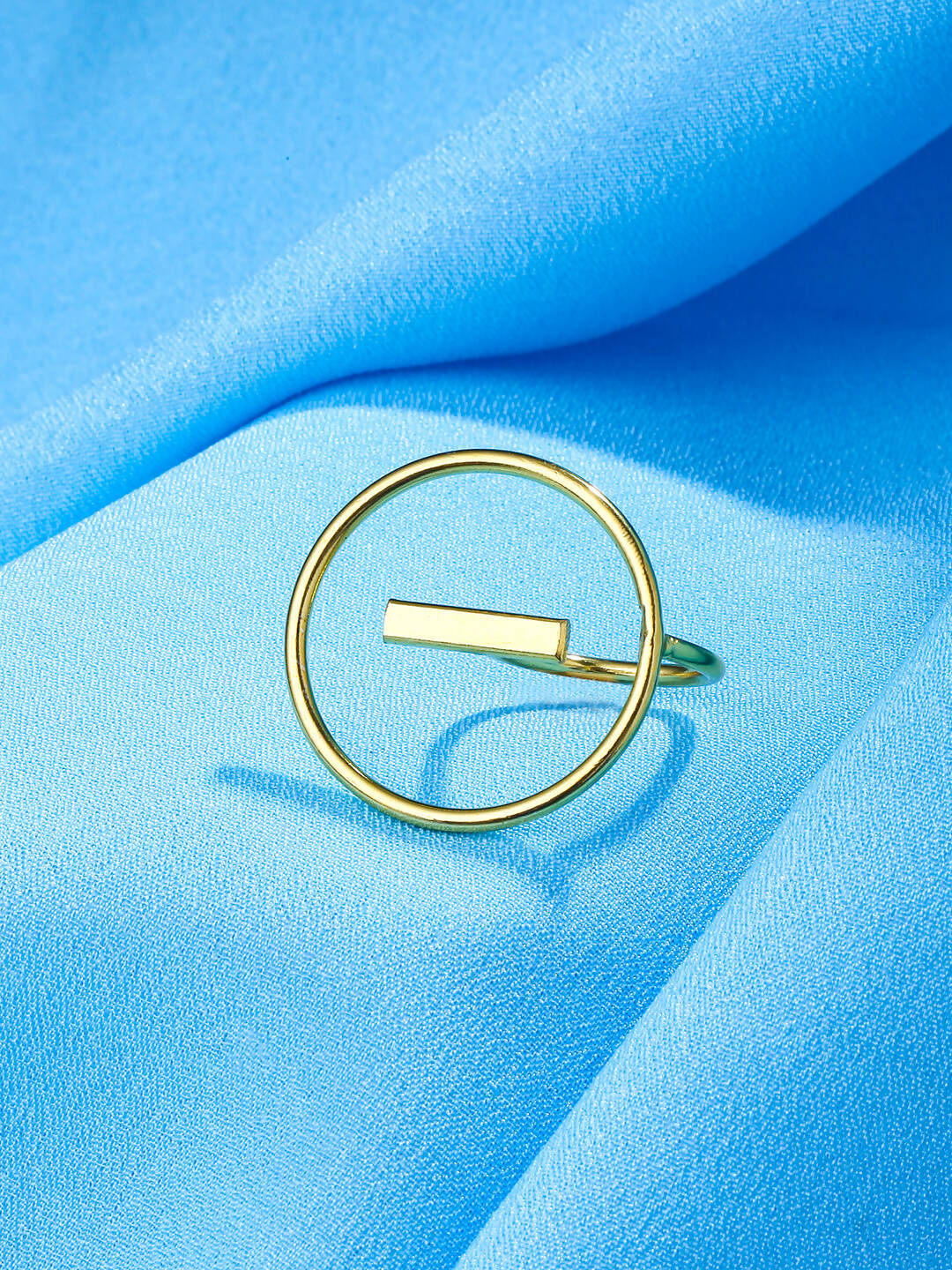 NVR Women Gold-Polished Adjustable Finger Ring | Grocsy