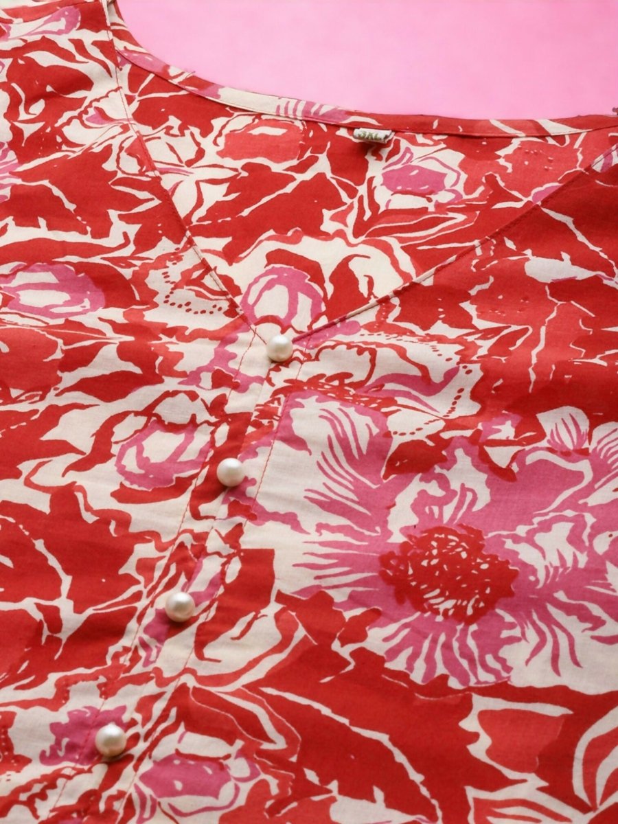 Ahalyaa Women's Traditional wear Tunic - Red | Grocsy