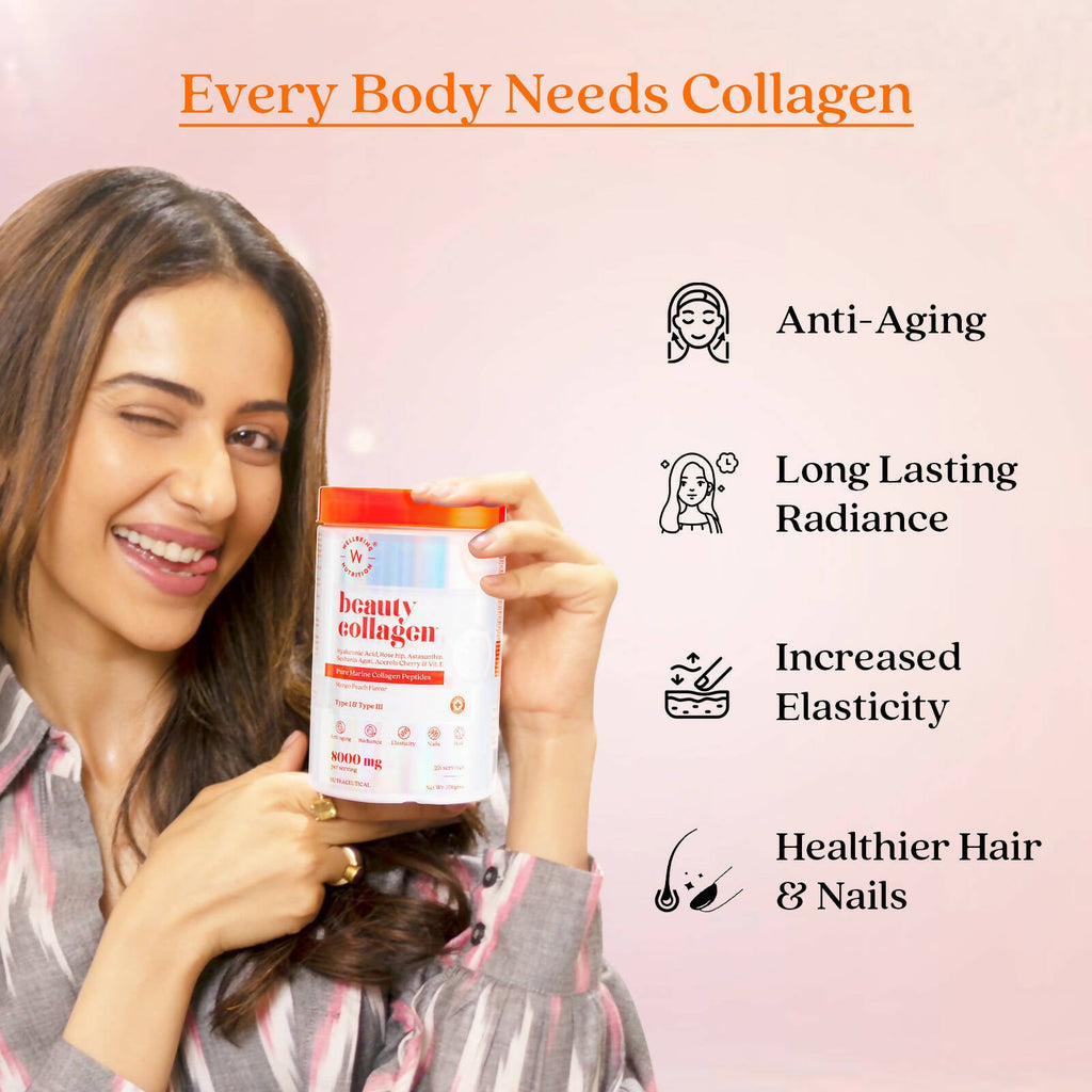 Wellbeing Nutrition Beauty Korean Marine Collagen Peptides-Mango Peach Flavor | Grocsy