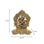 Handicrafts Paradise Metal Goddess Saraswati Idol