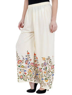 Mominos Fashion Off White Floral Design Palazzo | Grocsy