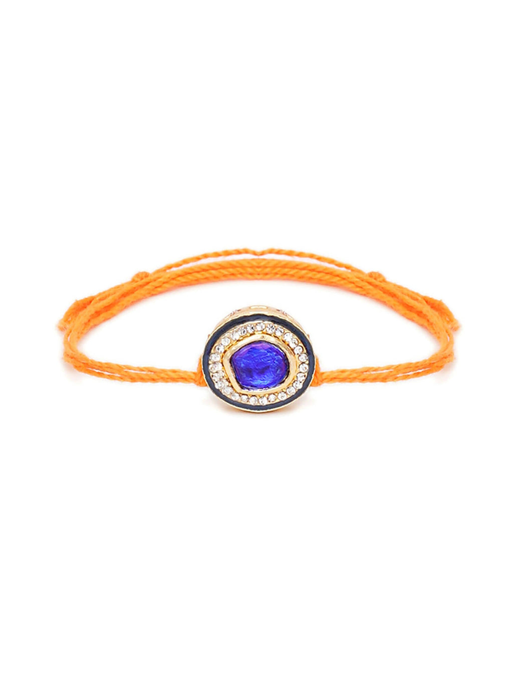 Designer kundan Rakhi - Ruby Raang | Grocsy