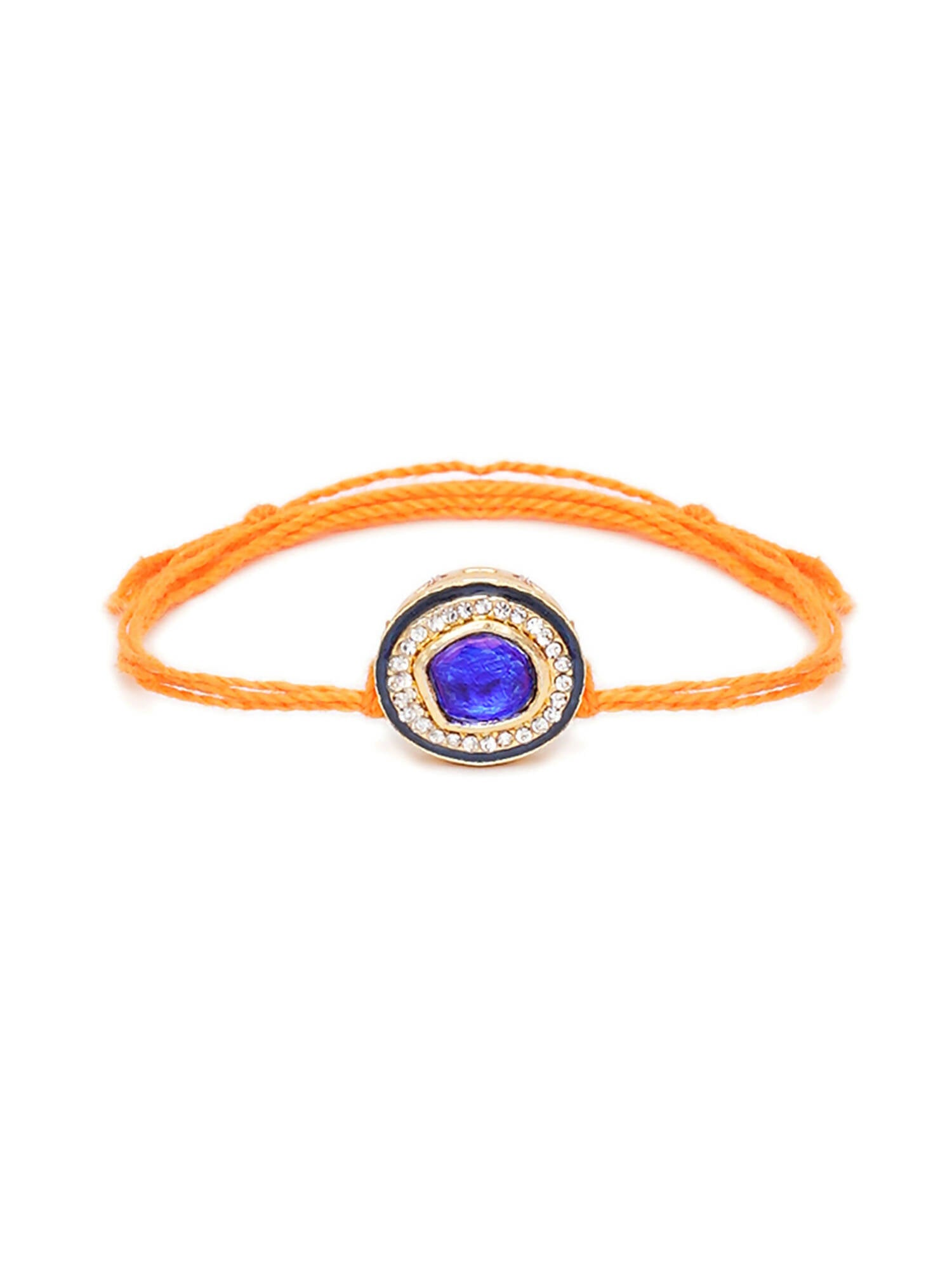 Designer kundan Rakhi - Ruby Raang | Grocsy