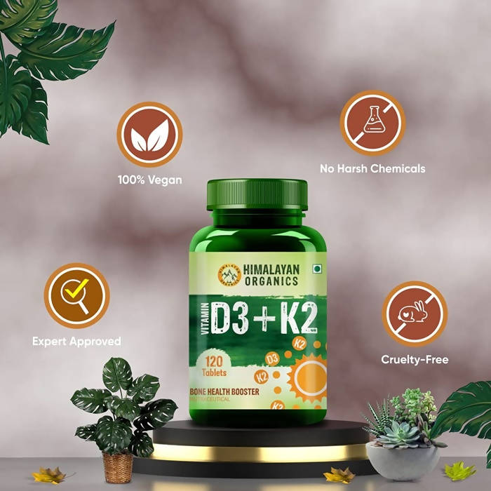 Himalayan Organics Vitamin D3 + K2 Promote Healthy Bones Nutraceutical Tablets | Grocsy