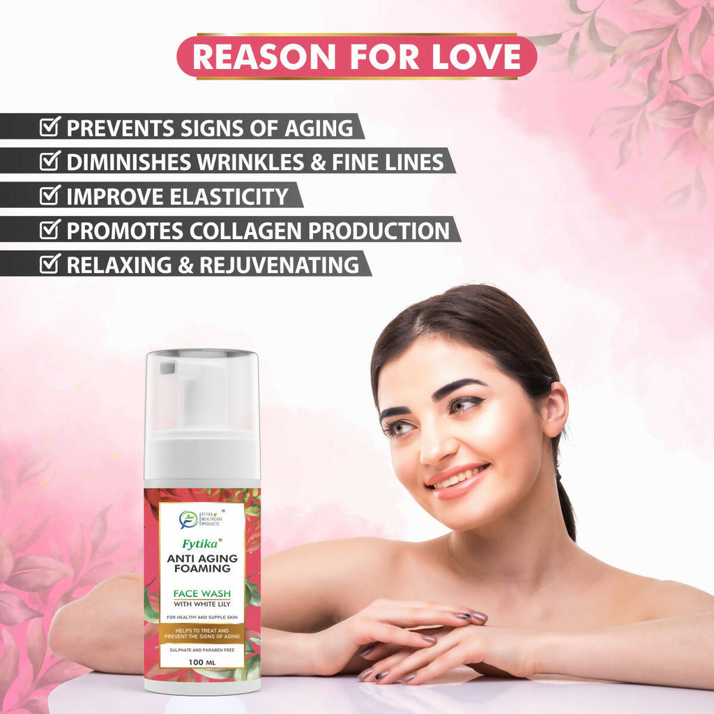 Fytika Anti Aging Foaming Face Wash with White lily | Grocsy