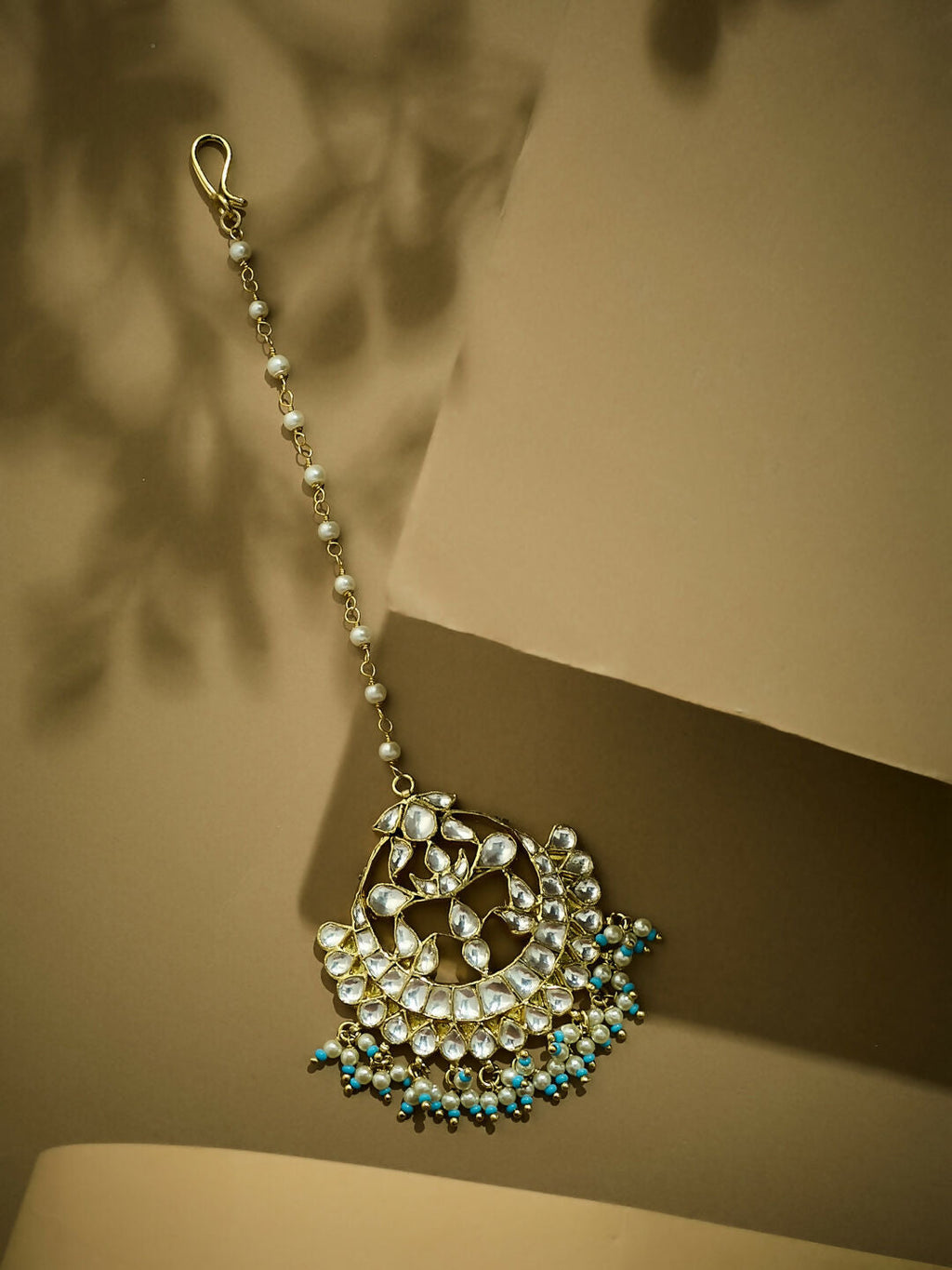 Nuyug 22k Gold Plated Crescent Maang Tikka | Grocsy