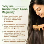 Ivory Natural Beard Kacchi Neem Wooden Comb - Natural Grooming For Beard | Grocsy