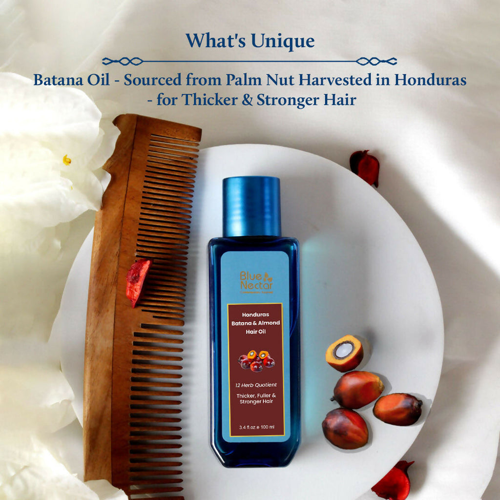 Blue Nectar Batana Hair Oil For Fuller & Thicker Hair | Grocsy